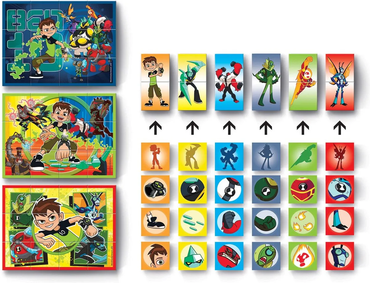 Clementoni Ben 10 Junior Blokkenpuzzel 18cm - 6-delig Multicolor