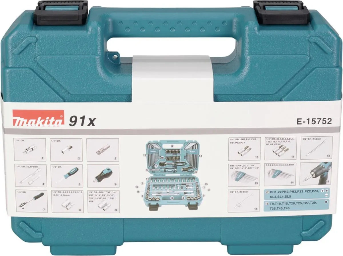 Makita E-15752 Handgereedschapsset 91-delig