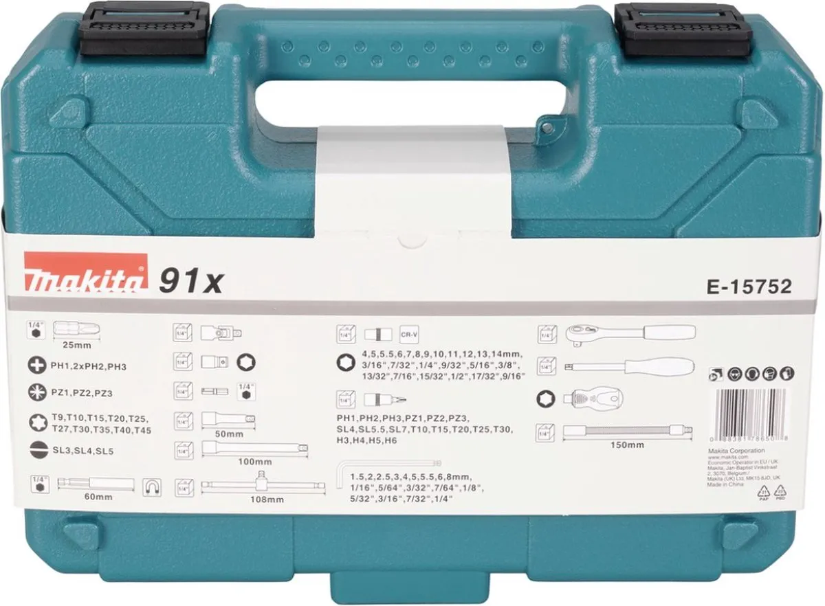 Makita E-15752 Handgereedschapsset 91-delig