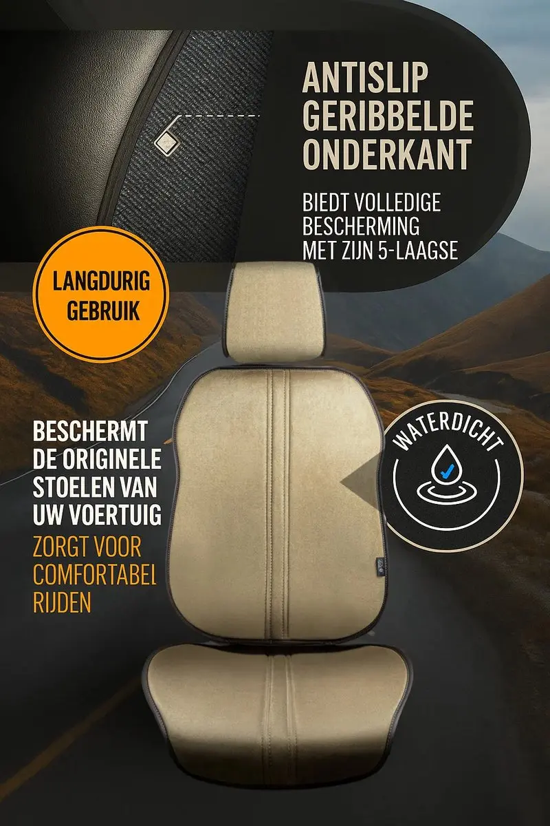 Panda Universele Autostoelhoezen Beige - Airbagcompatibel