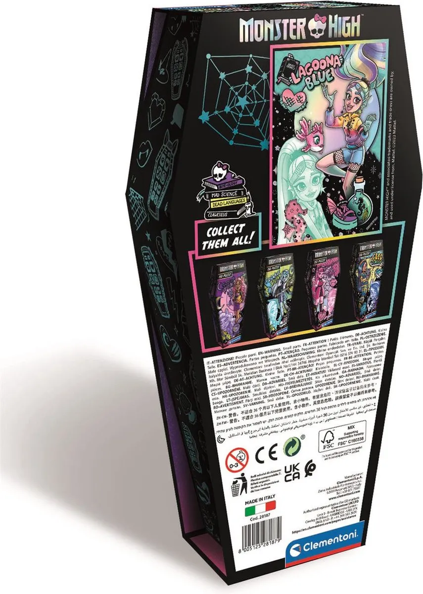 Clementoni Monster High Coffin Pack Lagoona Blue Puzzel 150 Stukjes - afbeelding 6 van 6