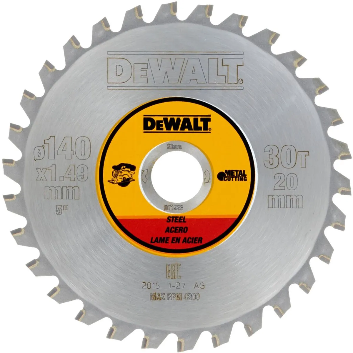 DeWalt DT1923-QZ Cirkelzaagblad Staal 140mm 30T