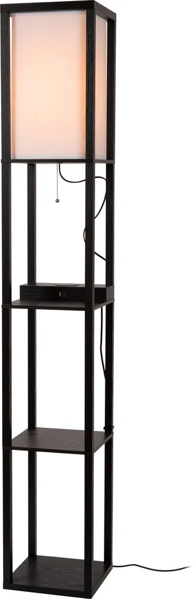 Lucide MENNO Vloerlamp - Draadloze oplader - 60W - Zwart