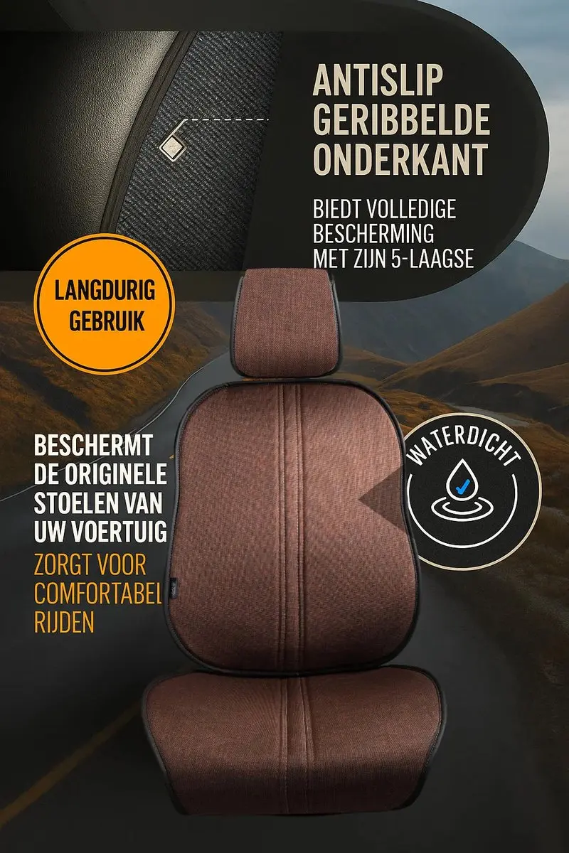 Panda Universele Autostoelhoezen Biga Bruin - Airbag Compatibel