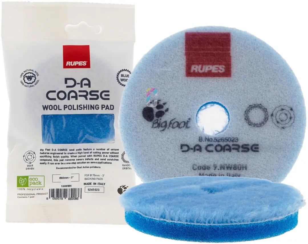 Rupes Coarse Wollen Polijstpad 80-90mm - 100g