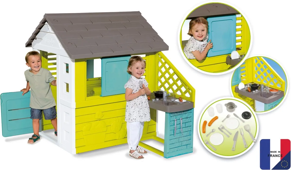 Smoby Pretty House Zomerkeuken 7600810722 - 145x110x127cm - Speelhuis - afbeelding 3 van 6