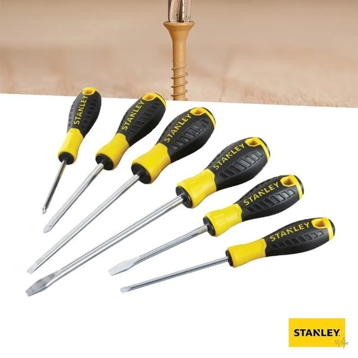 Stanley Schroevendraaierset 6-delig 602093 - PH1/PH2/SL4-8 - Geel/Zwart