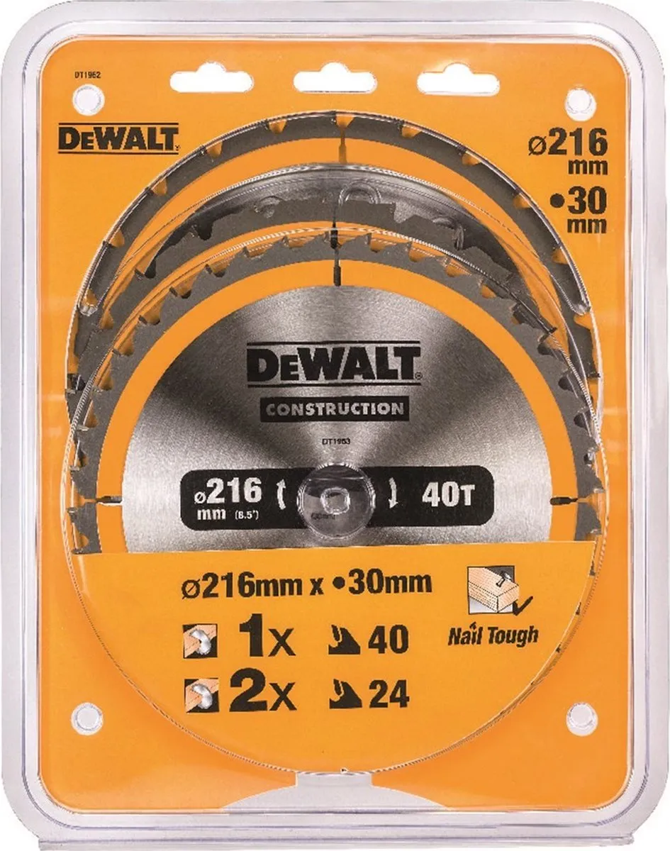 DeWalt DT1962 Cirkelzaagbladen Set 216mm - 3 Stuks
