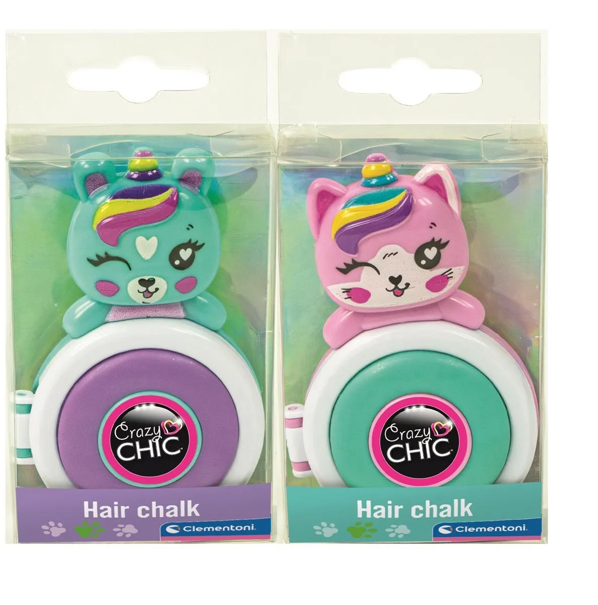 Clementoni Crazy Chic Haarkrijt Eenhoorn - Paars/Groen - afbeelding 6 van 6