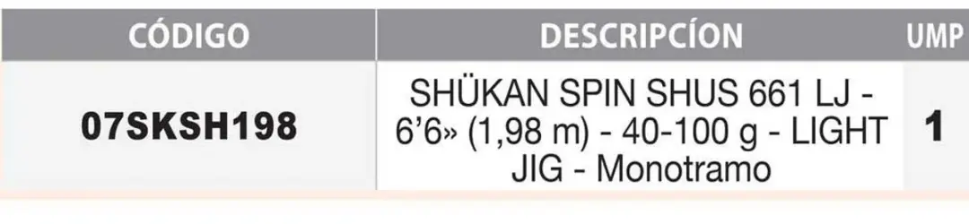 Sakura Shukan Shus Light Jigging Hengel 1.98m - 40-100g - Blauw