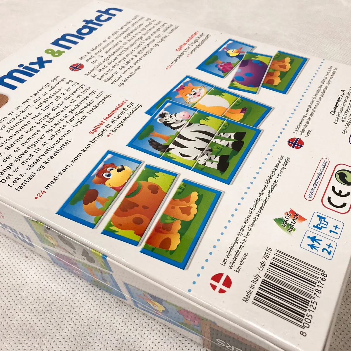 Clementoni Mix & Match Puzzel - 24 Kaarten - 8 Dieren