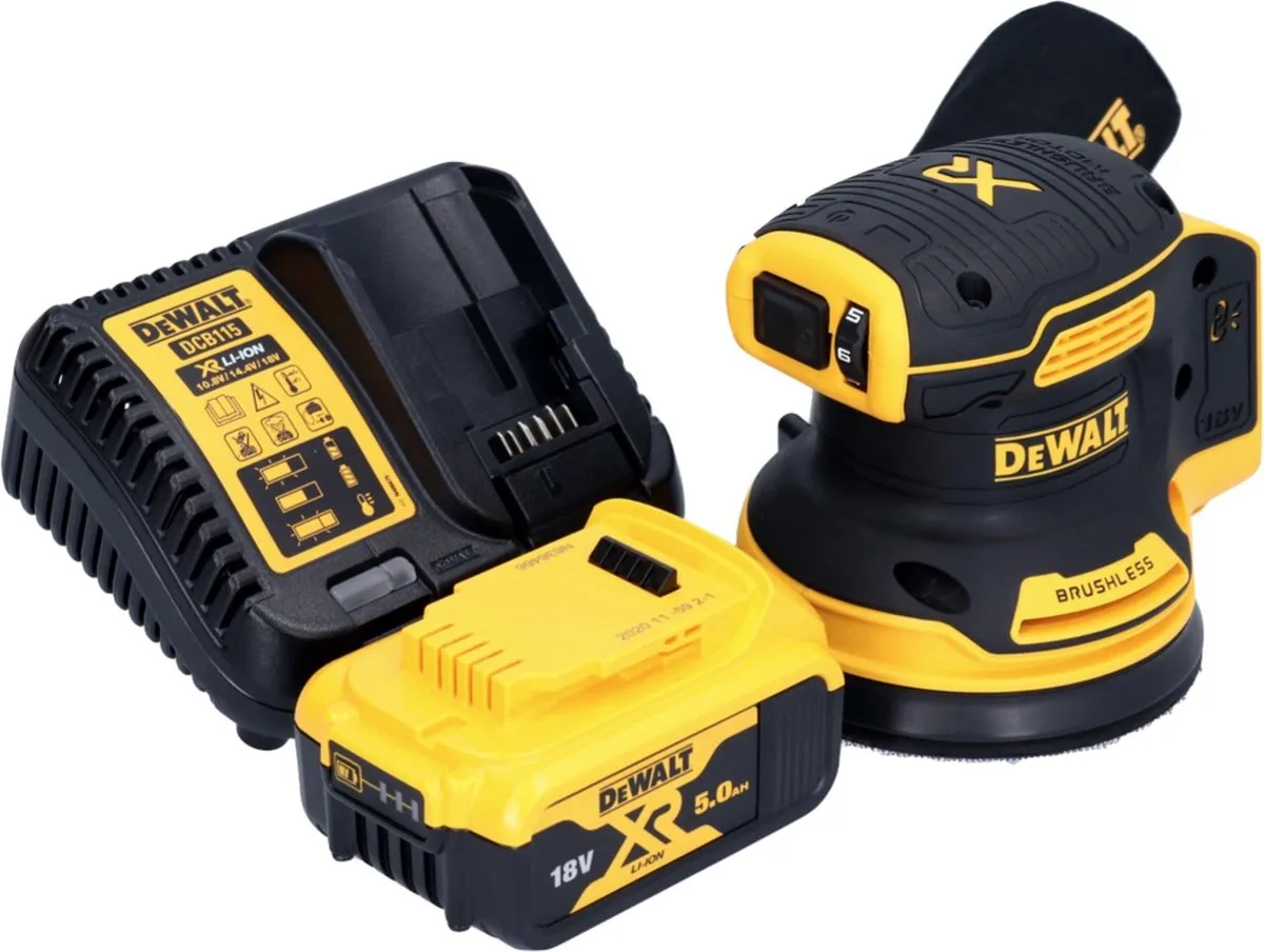 DeWalt DCW210 P1 Accuschuurmachine 18V - 125mm borstelloos - 5.0Ah - afbeelding 5 van 5