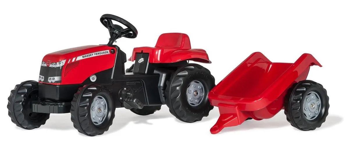 Rolly Toys Massey Ferguson Traptractor met Aanhanger