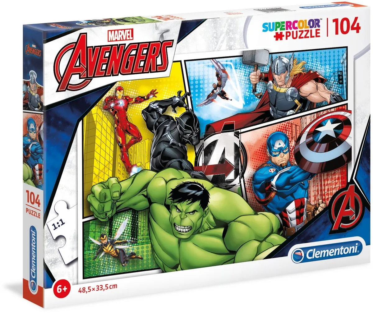 Clementoni Avengers Puzzel 104 Stuks - Multi Kleur