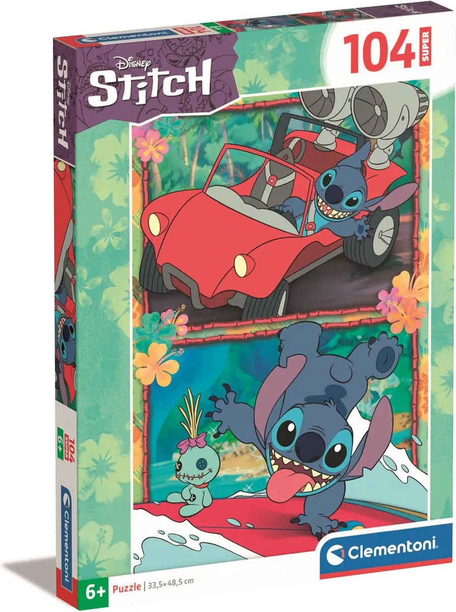 Clementoni Stitch Disney Avontuur Puzzel 104 Stukjes - Multicolor