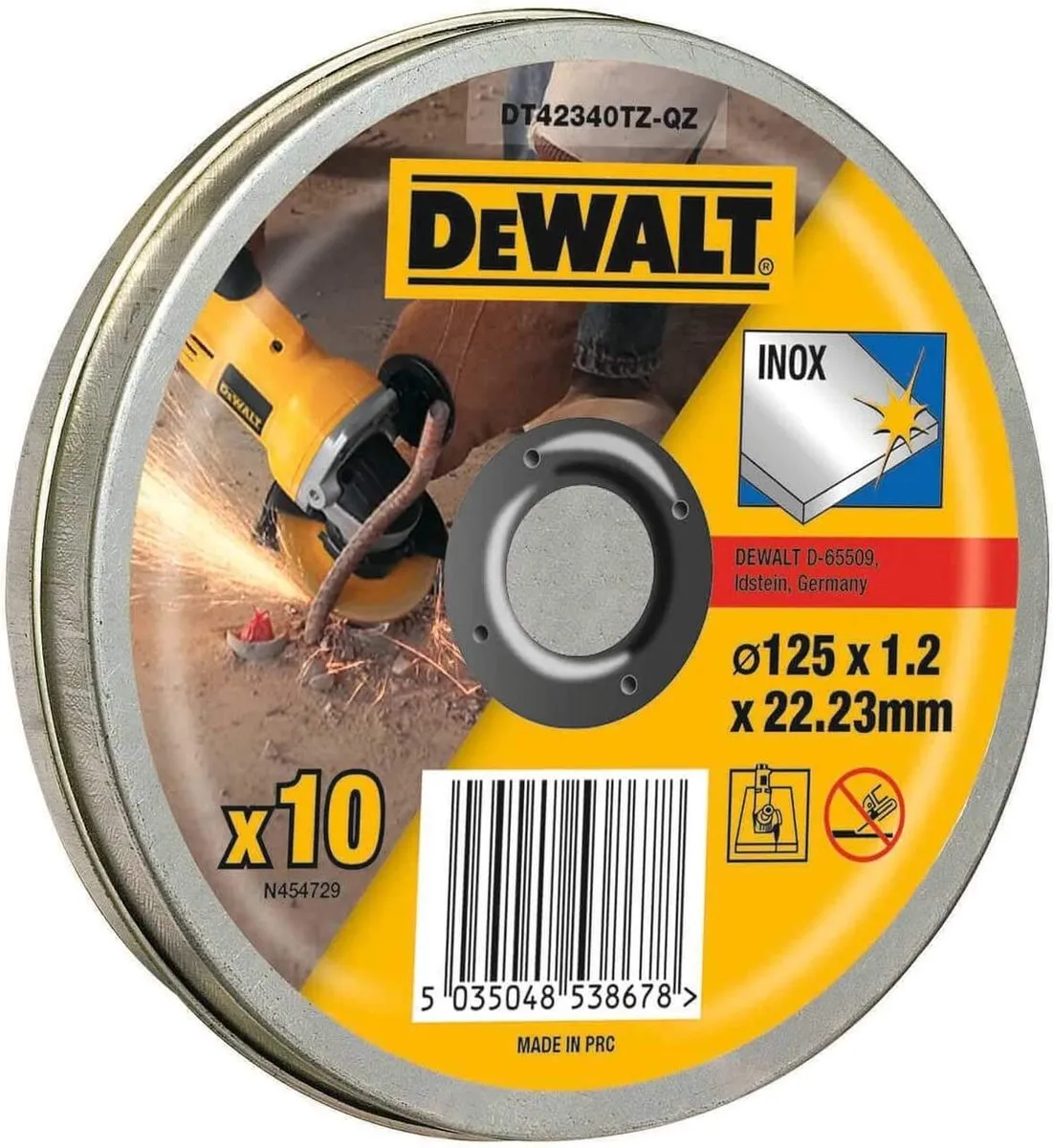 DeWalt DT42340TZ Doorslijpschijf 125mm - Inox - 10 Stuks