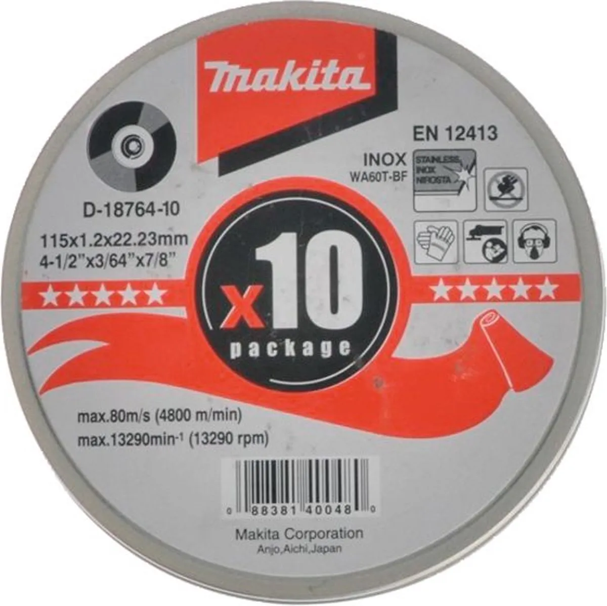 Makita D-18764-10 Doorslijpschijf RVS 115mm