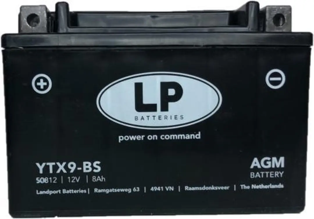 Landport Motor AGM Accu 12V 8Ah YTX9-BS