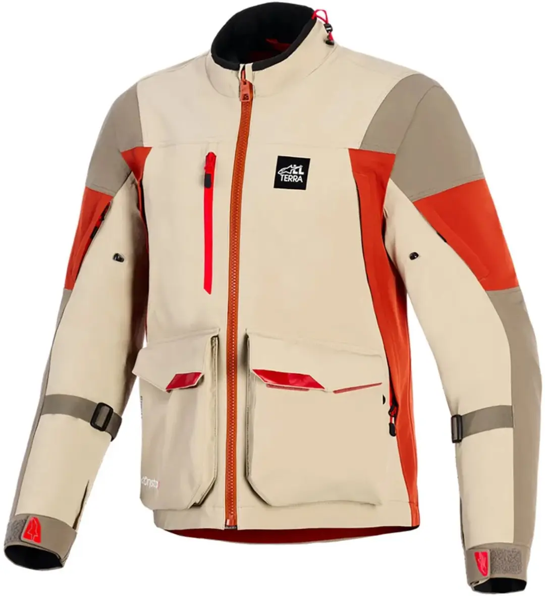 Alpinestars Maxdura Drystar XF Motorjas - XL - Bruin/Beige/Rood