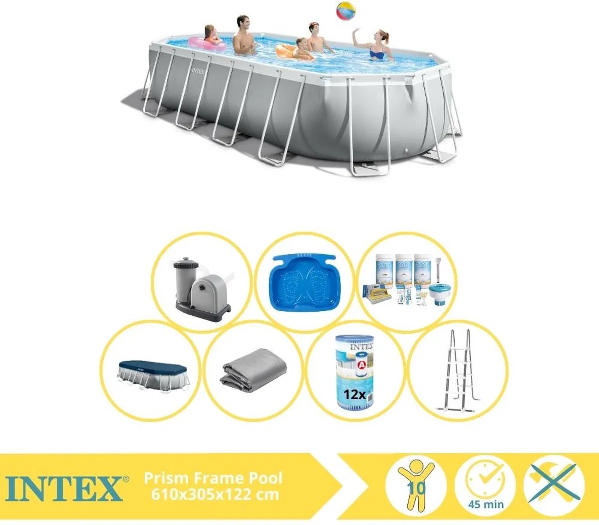 Intex Prism Frame 26798GN Opzetzwembad 610x305x122cm