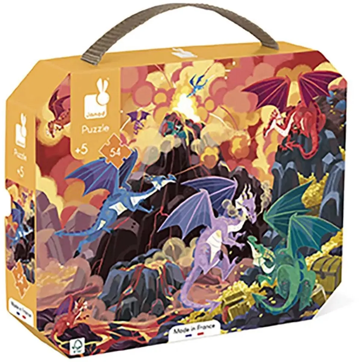 Janod Puzzel Vurige Draken 54 Stuks - Puzzelkoffer