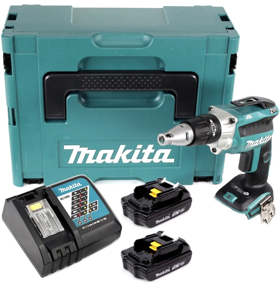 Makita DFS 250 RYJ Droge montagebouwschroevendraaier 18V - 2x 1,5Ah + lader - afbeelding 5 van 5