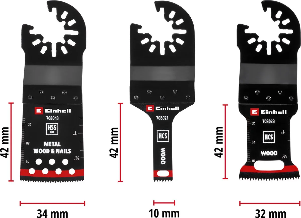 Einhell 708103 Multitool Set - 3-delig HCS Dompelzaagbladen