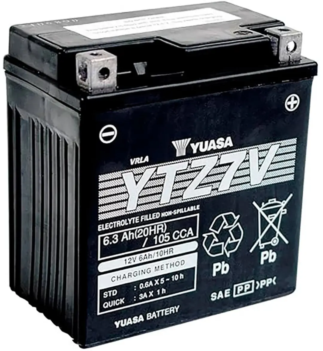 Yuasa YTZ7V AGM Accu - Zilver