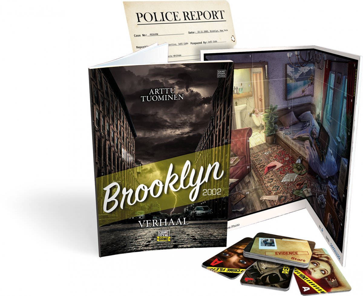 Tactic Crime Scene Brooklyn 2002 – Bordspel – Misdaadspel – Moderne Stadszaak vol Geheimen – Diepgaand Onderzoek en Deductie – Crime Scene Serie – Game Storm Studio – 1 of Meer Spelers – Vanaf 18 Jaar