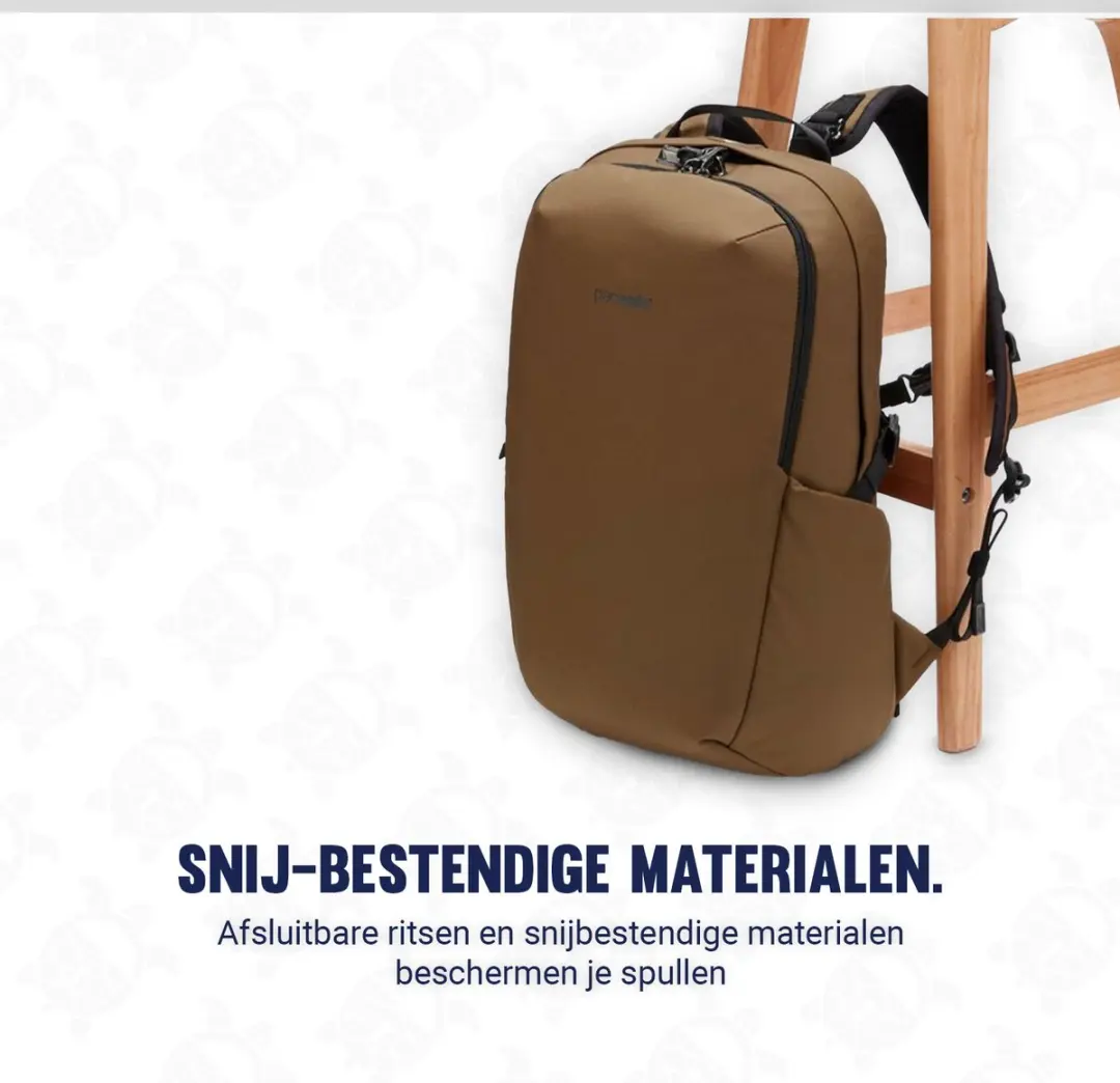 Pacsafe Vibe Rugtas 25L - RFID-blokkerend - 13" Laptop - Bruin