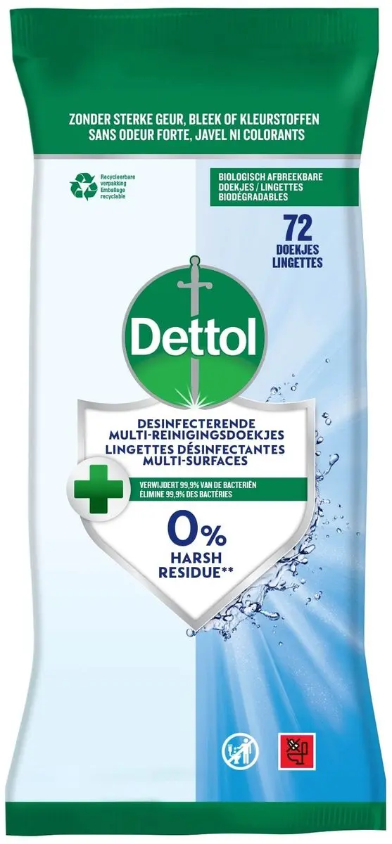 Dettol Desinfecterende Reinigingsdoekjes 72 Stuks