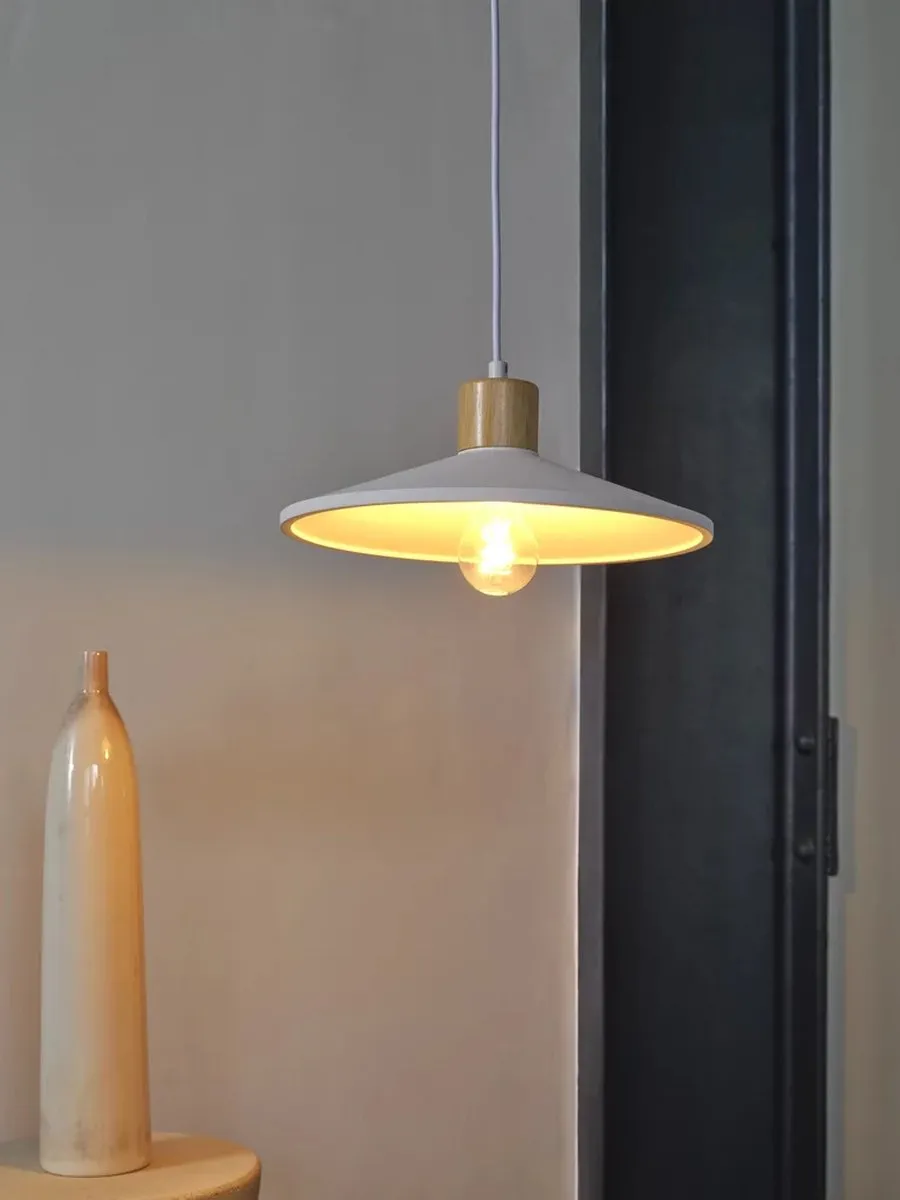 LEDVANCE Decor Plaster Wood Pendant E27 - 32cm - Wit