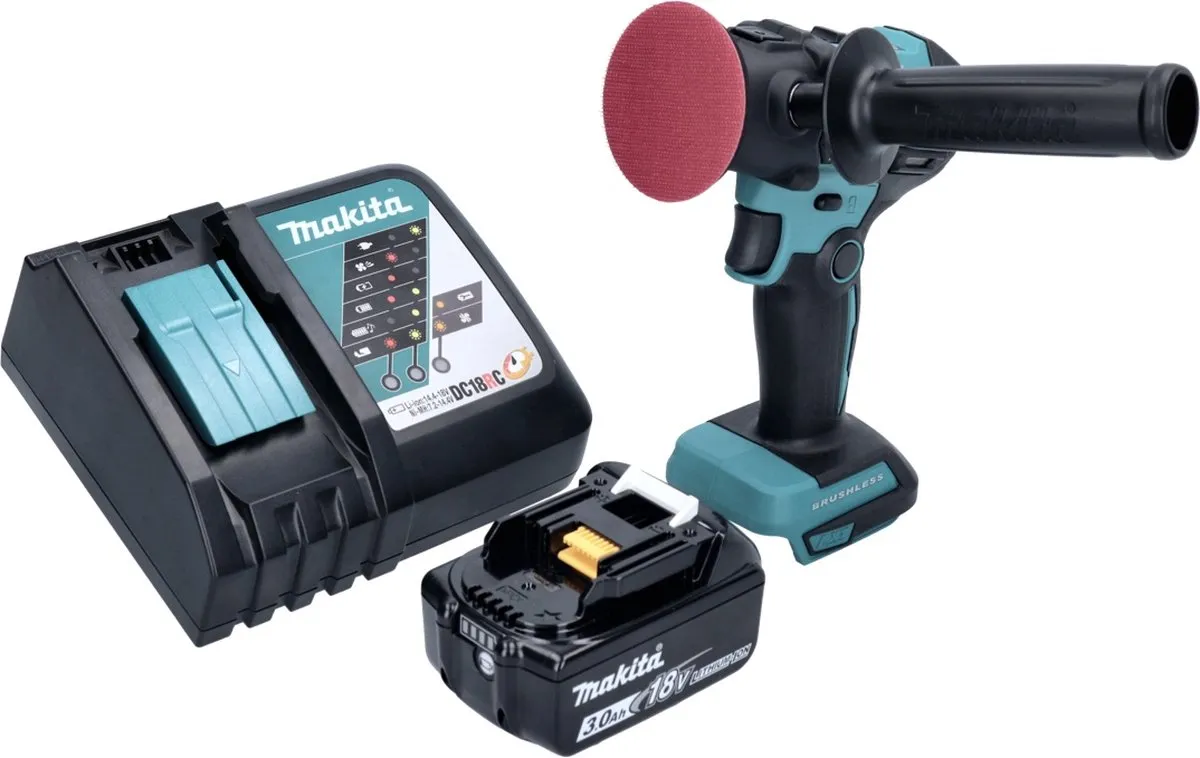 Makita DPV 300 RF1 Polijstmachine 18V - 80mm - 3.0Ah