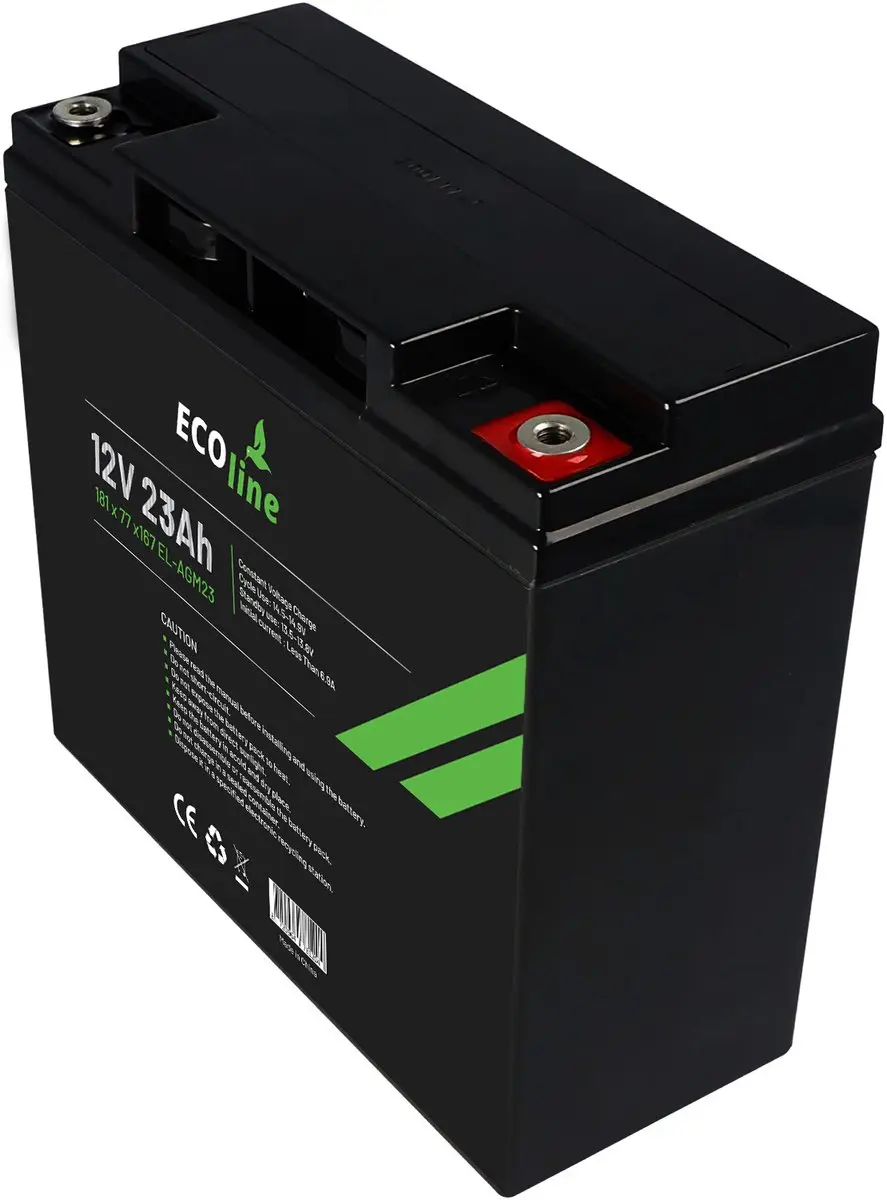 Ecoline AGM 12V 23Ah Deep Cycle Accu - 23000mAh