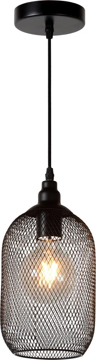 Lucide Mesh Hanglamp Ø15cm - 1xE27 - Zwart