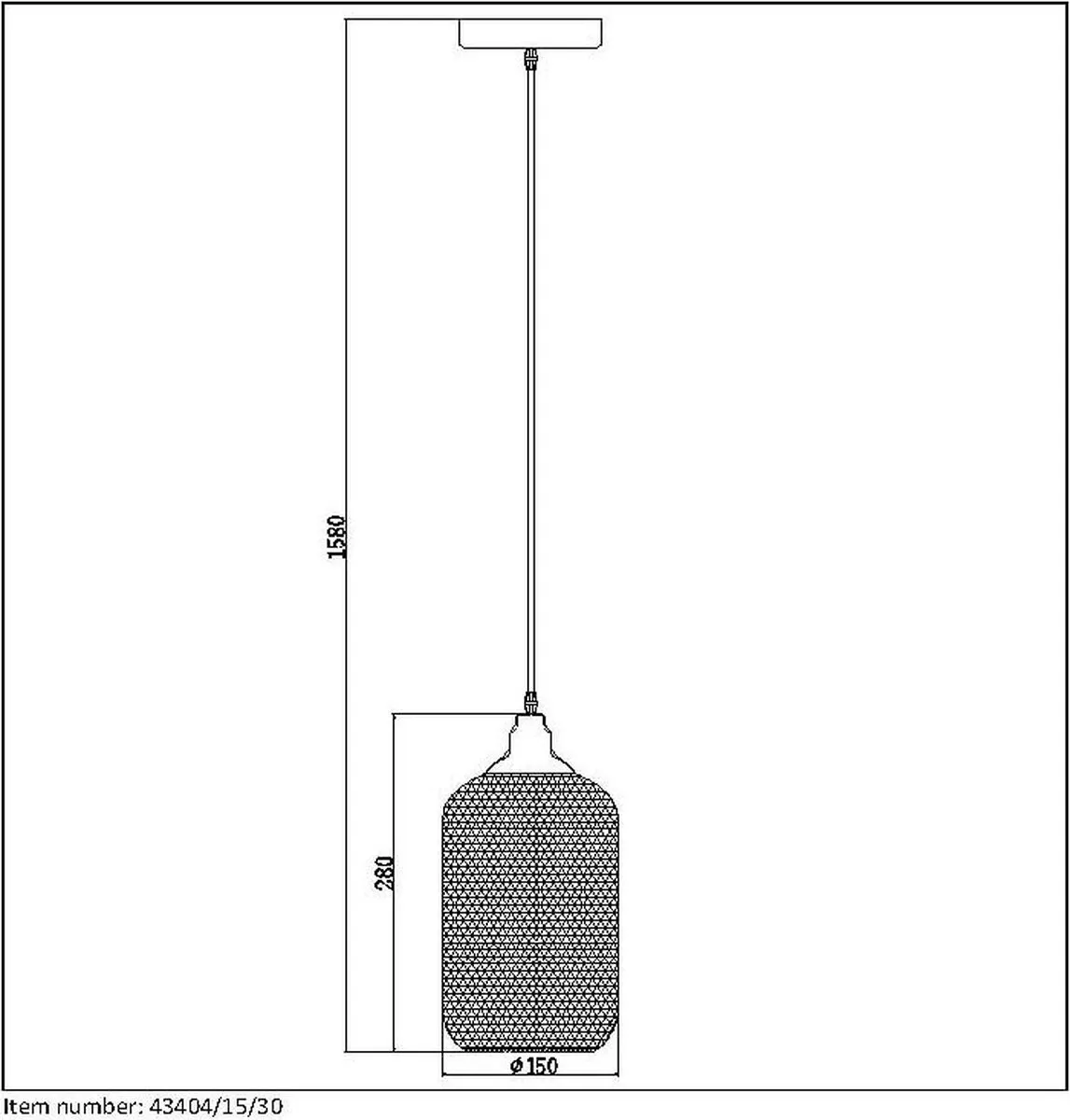 Lucide Mesh Hanglamp Ø15cm - 1xE27 - Zwart