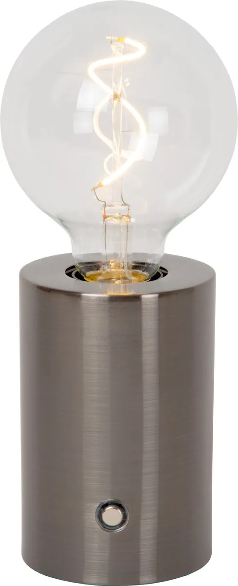 Lucide VIVO Oplaadbare LED Tafellamp E27 1W - Mat zwart chroom