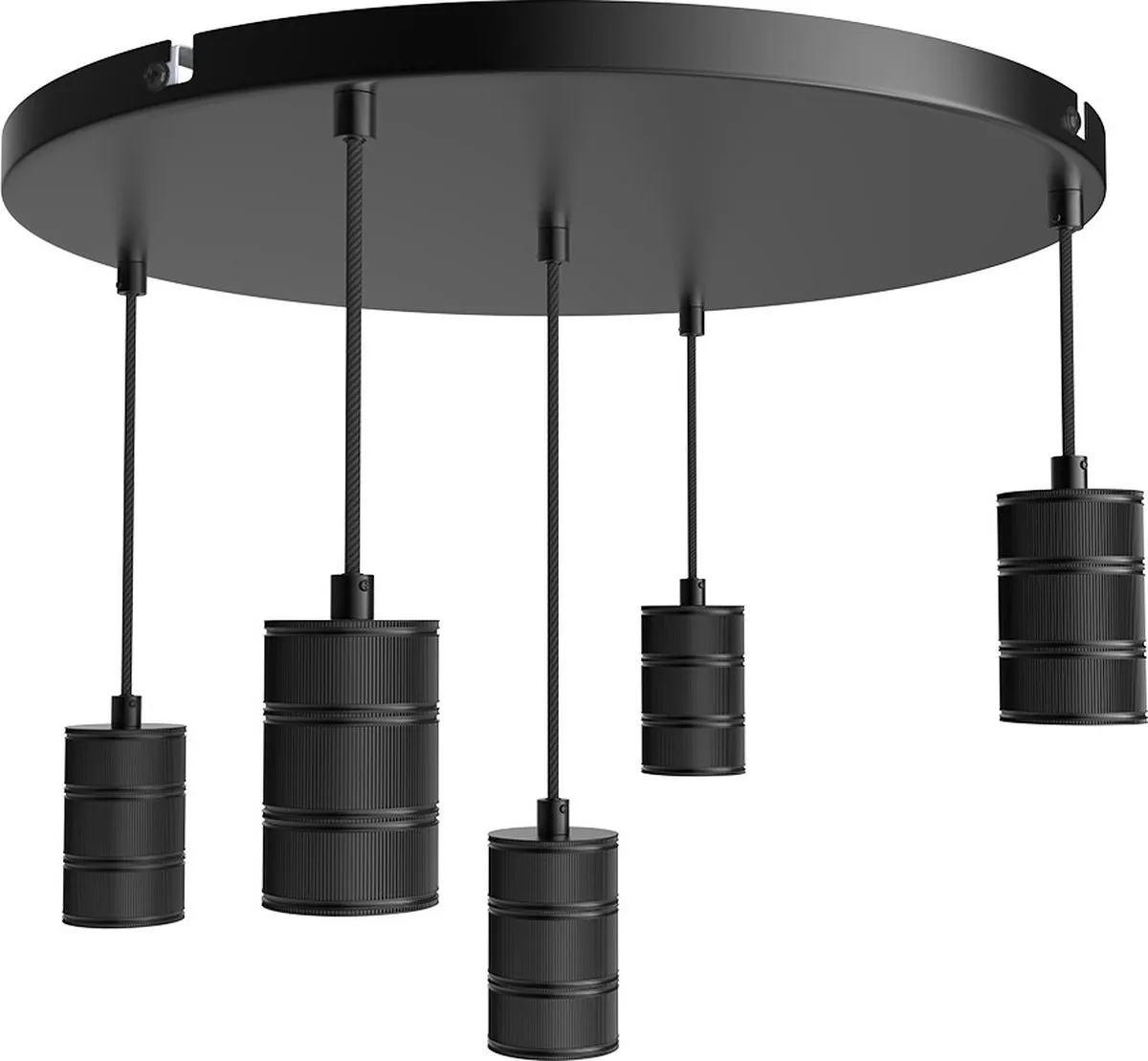 Calex Retro Plafondlamp Ø50cm - 3x E27 - Zwart - afbeelding 6 van 6