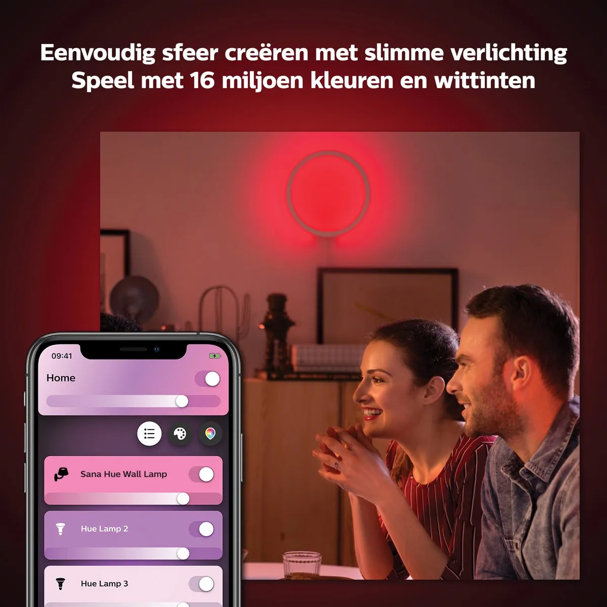 Philips Hue Sana Wandlamp - Zwart