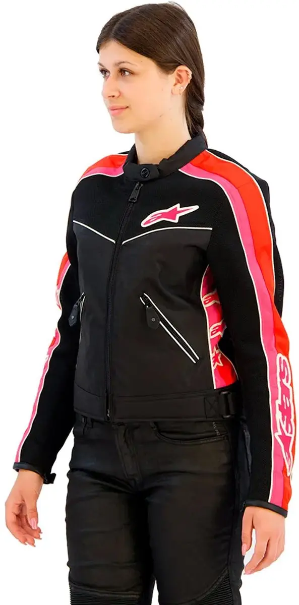 Alpinestars Stella T-Dyno Air Dames Motorjas - Maat M - Zwart/Fel Rood/Fuchsia