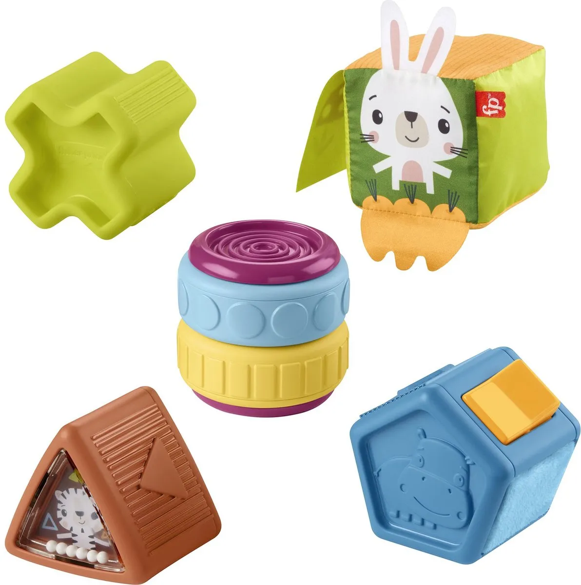 Fisher-Price Zintuiglijke Blokken HXK48 - 5 Stuks - Meerkleurig - afbeelding 5 van 6