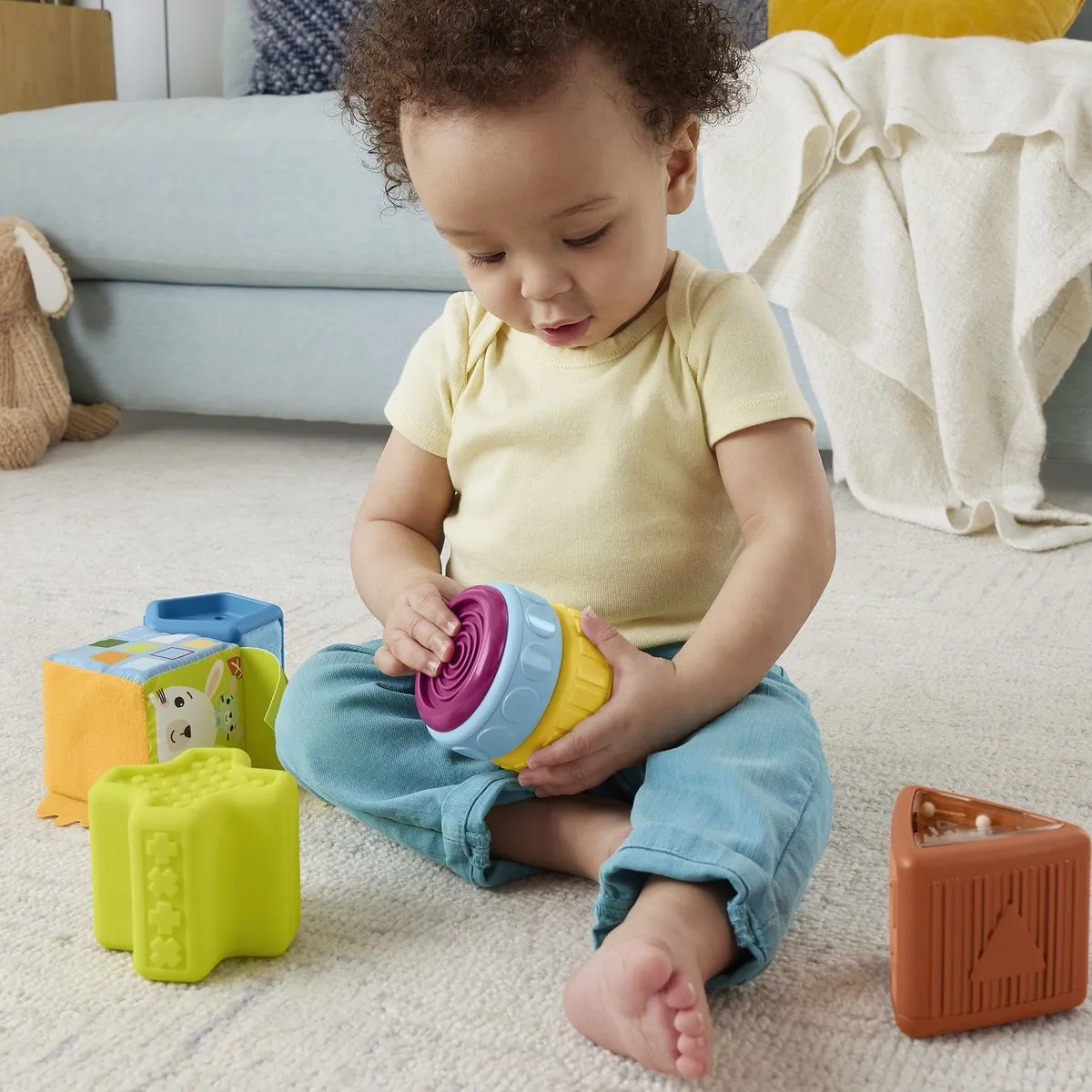 Fisher-Price Zintuiglijke Blokken HXK48 - 5 Stuks - Meerkleurig - afbeelding 3 van 6