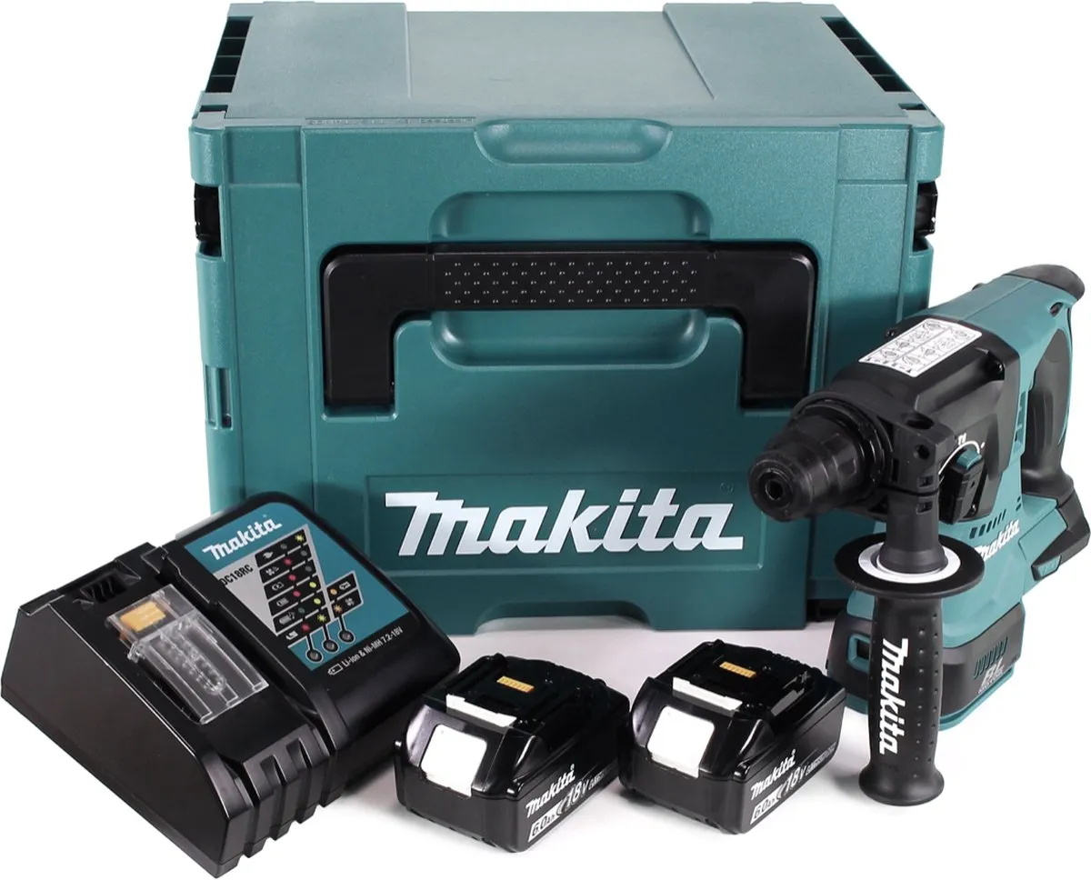 Makita DHR242RGJ Accuklopboormachine 18V SDS-plus - 2x 6.0Ah + Lader + Makpac - afbeelding 4 van 5