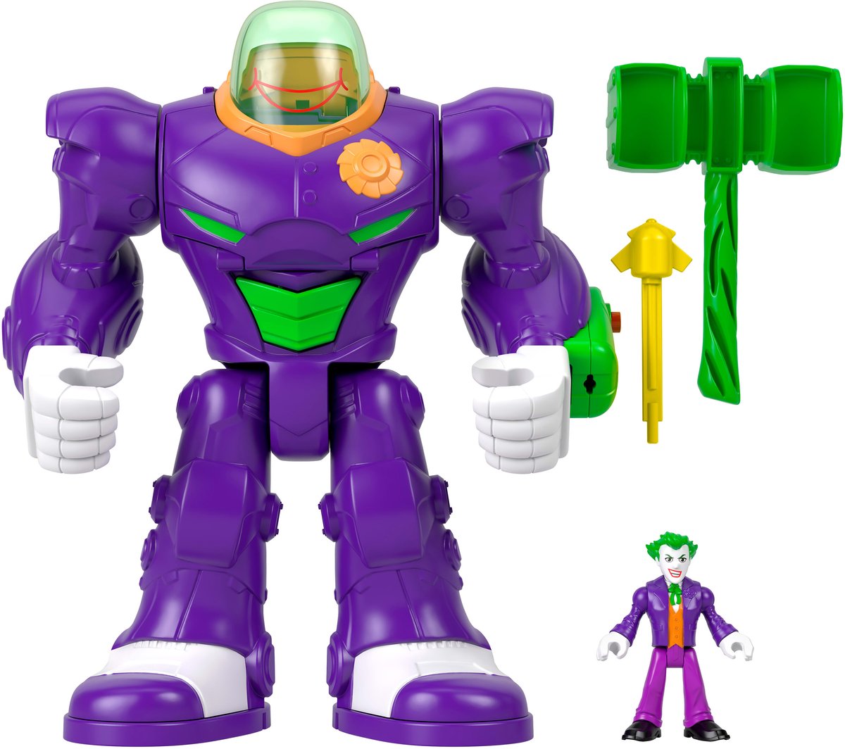Fisher Price Imaginext Dc Super Friends Joker Hammer Mech Figuur Paars