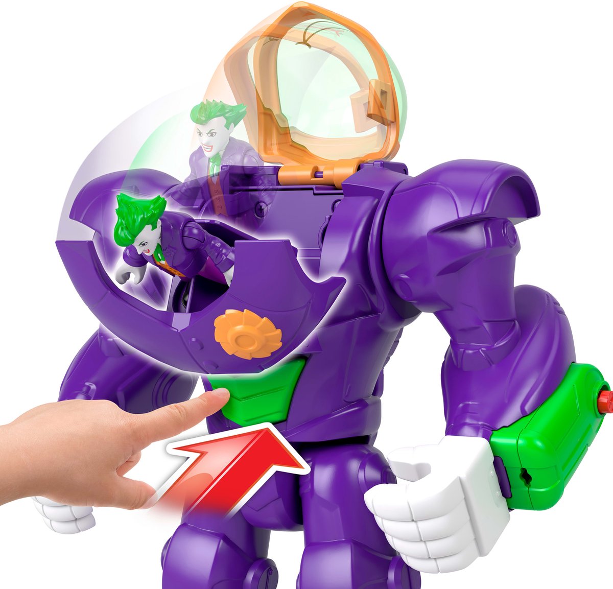 Fisher Price Imaginext Dc Super Friends Joker Hammer Mech Figuur Paars