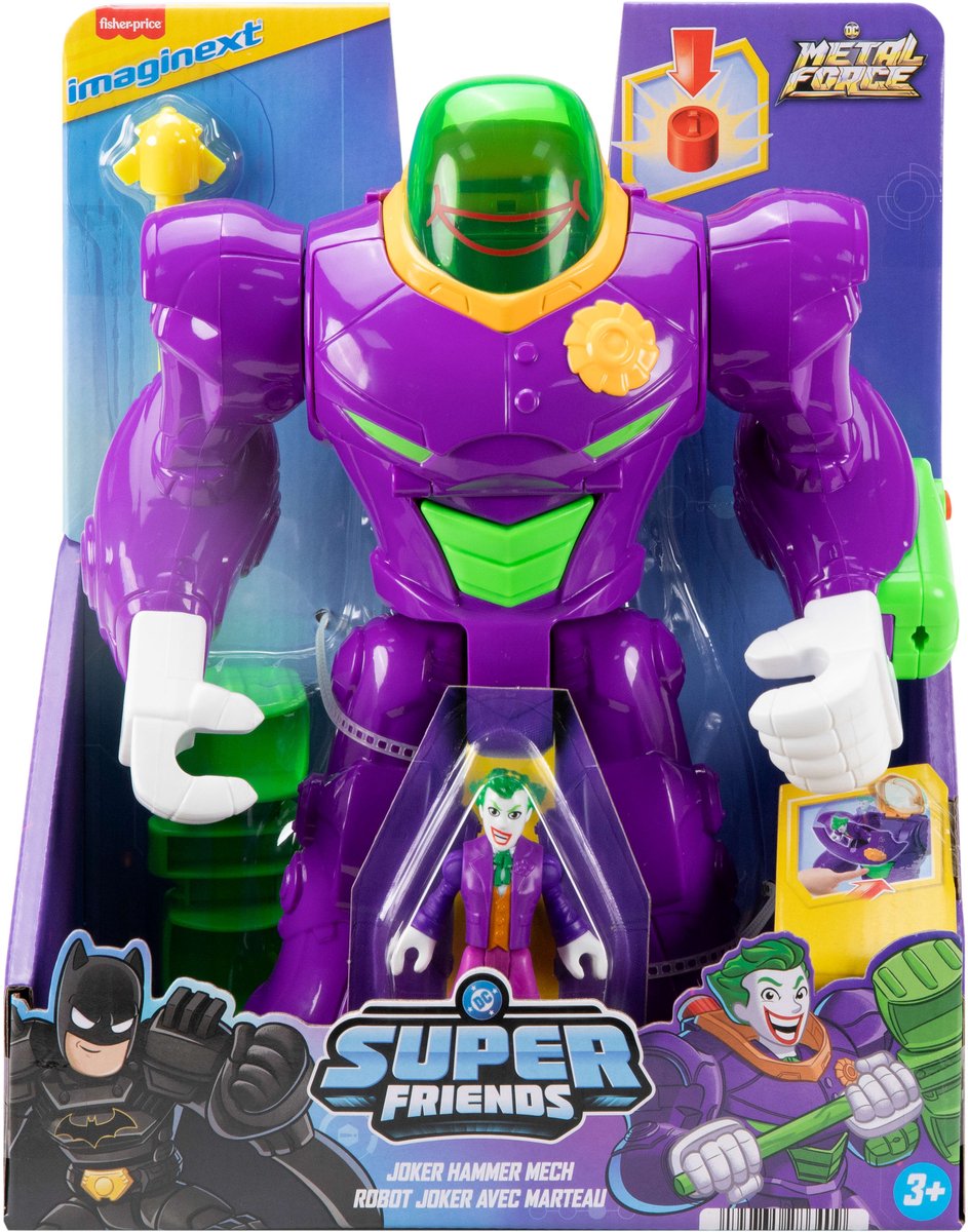 Fisher Price Imaginext Dc Super Friends Joker Hammer Mech Figuur Paars