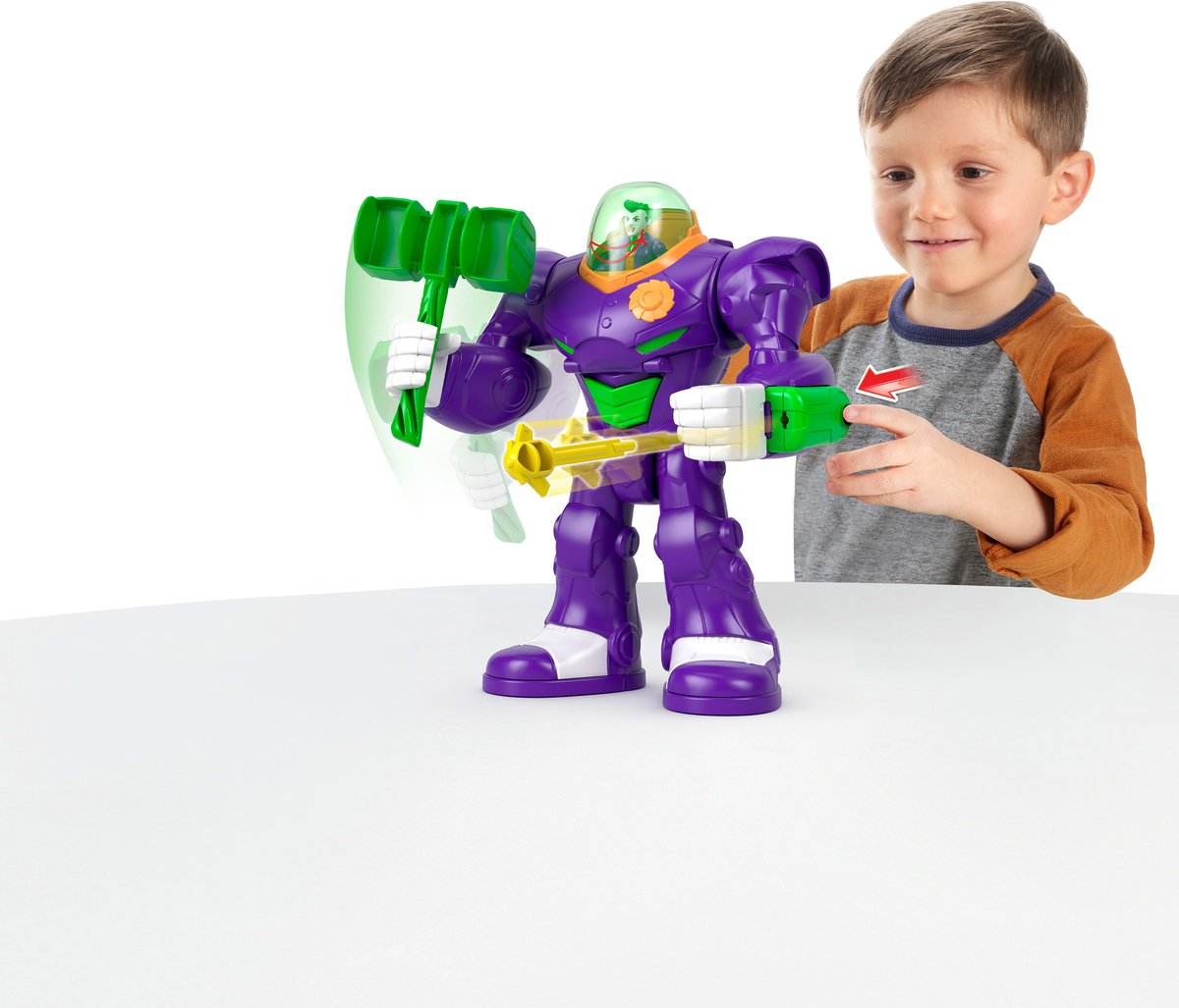 Fisher Price Imaginext Dc Super Friends Joker Hammer Mech Figuur Paars
