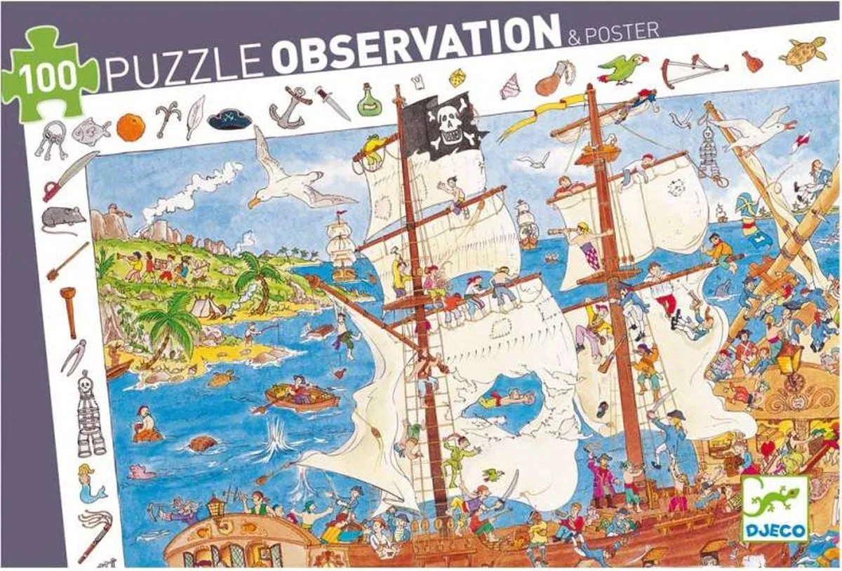 Djeco Piraten Puzzel 100 Stuks