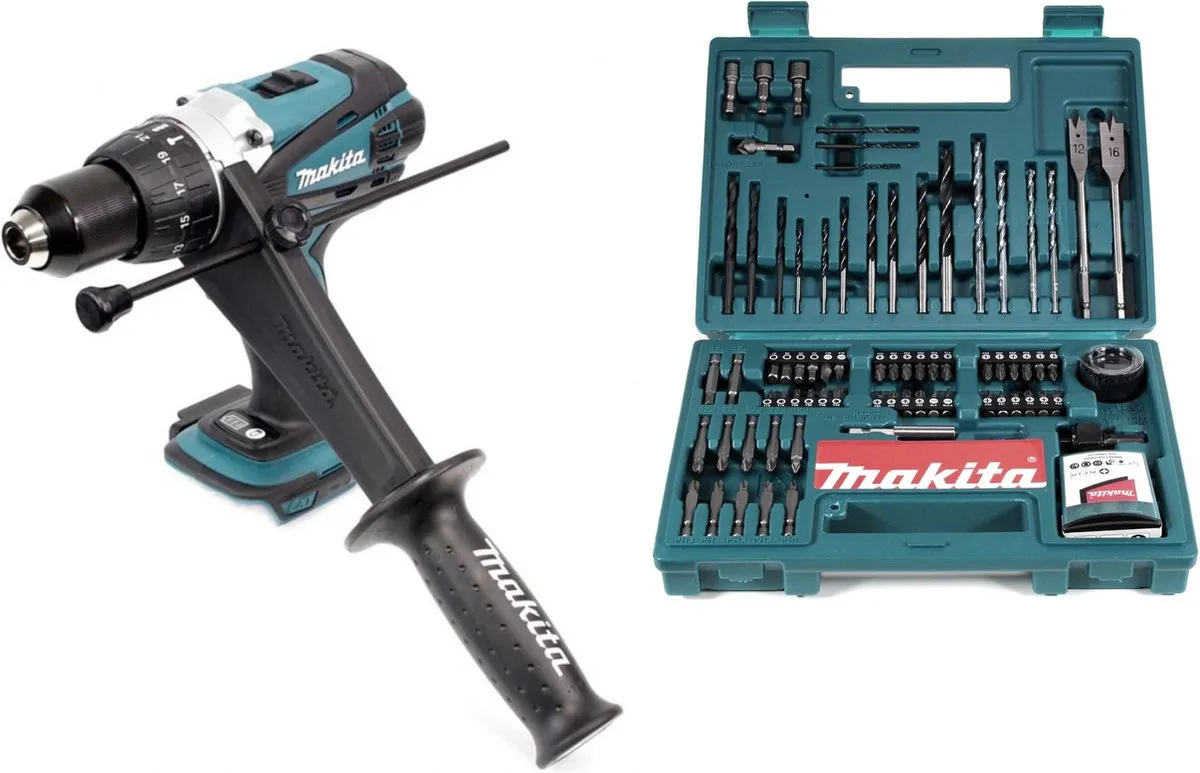 Makita DHP 458 Z Klopboormachine 18V 91Nm - 2 Snelheden - 100-delige Bit- & Boorset - afbeelding 2 van 5