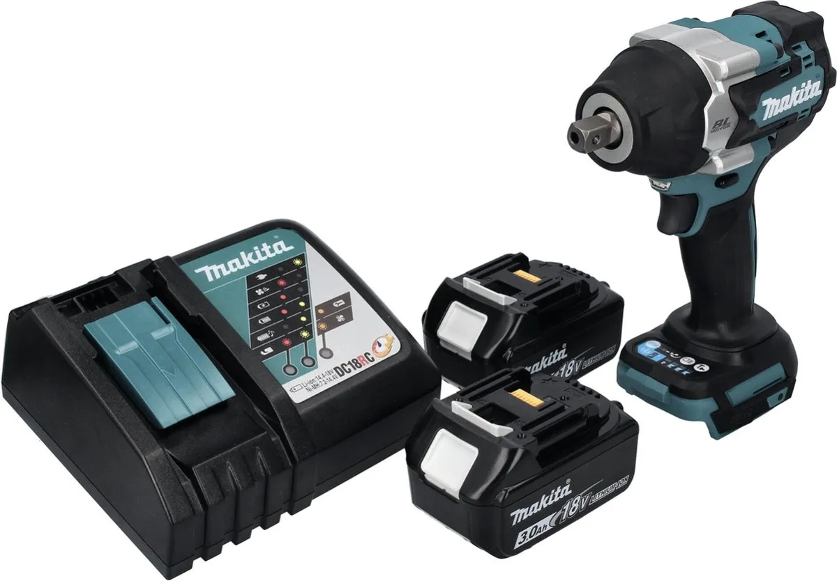 Makita DTW 701 RF Slagmoersleutel 18V 700Nm - 2x 3.0Ah Accu + Lader - afbeelding 4 van 6